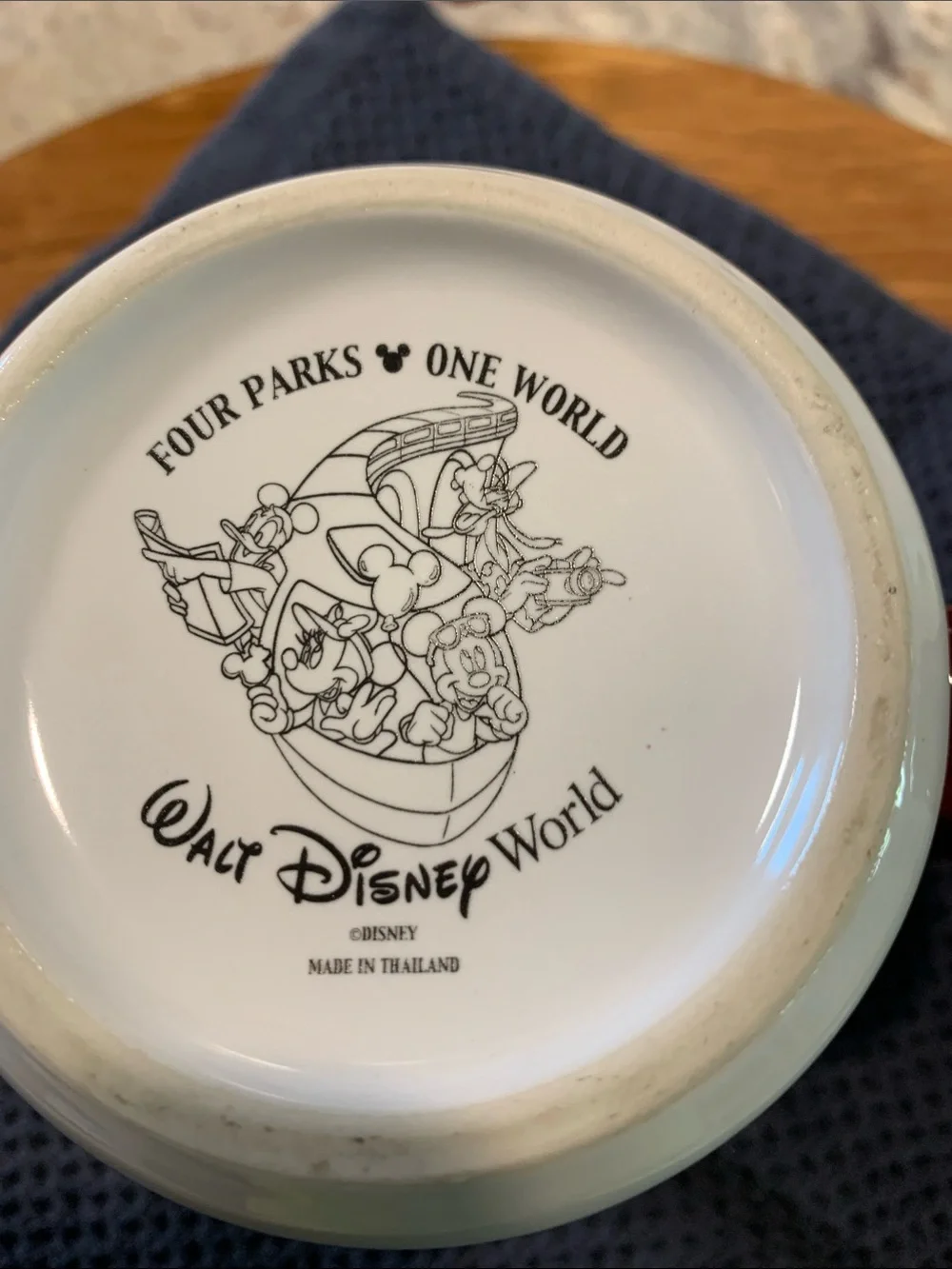 Disney Maroon Ceramic Mug with White Walt Disney World Logo